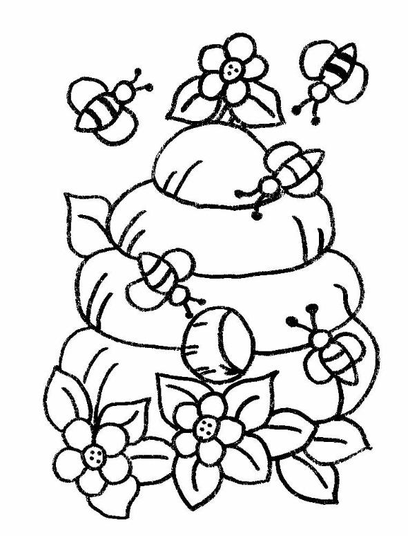 Ausmalbild Bienenkorb